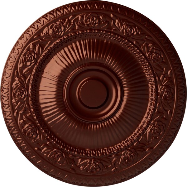 Ekena Millwork Neuveau Ceiling Medallion (Fits Canopies up to 6 3/8"), Hand-Painted Antique Copper, 24 1/4"OD x 2"P CM24NAACS - main